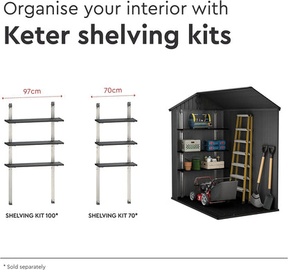6 × 4 Ft Outdoor Apex Single Door Garden Storage Shed – Grey Wood-Effect