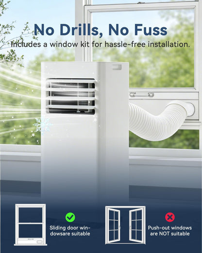 Portable Air Conditioner 9000 BTU Smart WiFi 5-in-1 Cooling Unit 25m² White