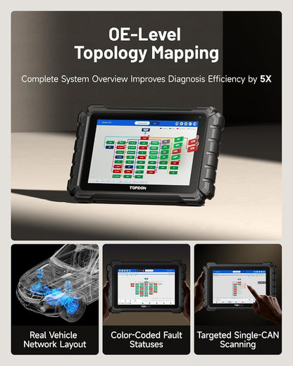 TOPDON ONE 10.1" Bidirectional OBD2 Scanner with J2534 Pass-Thru 900L-DGR