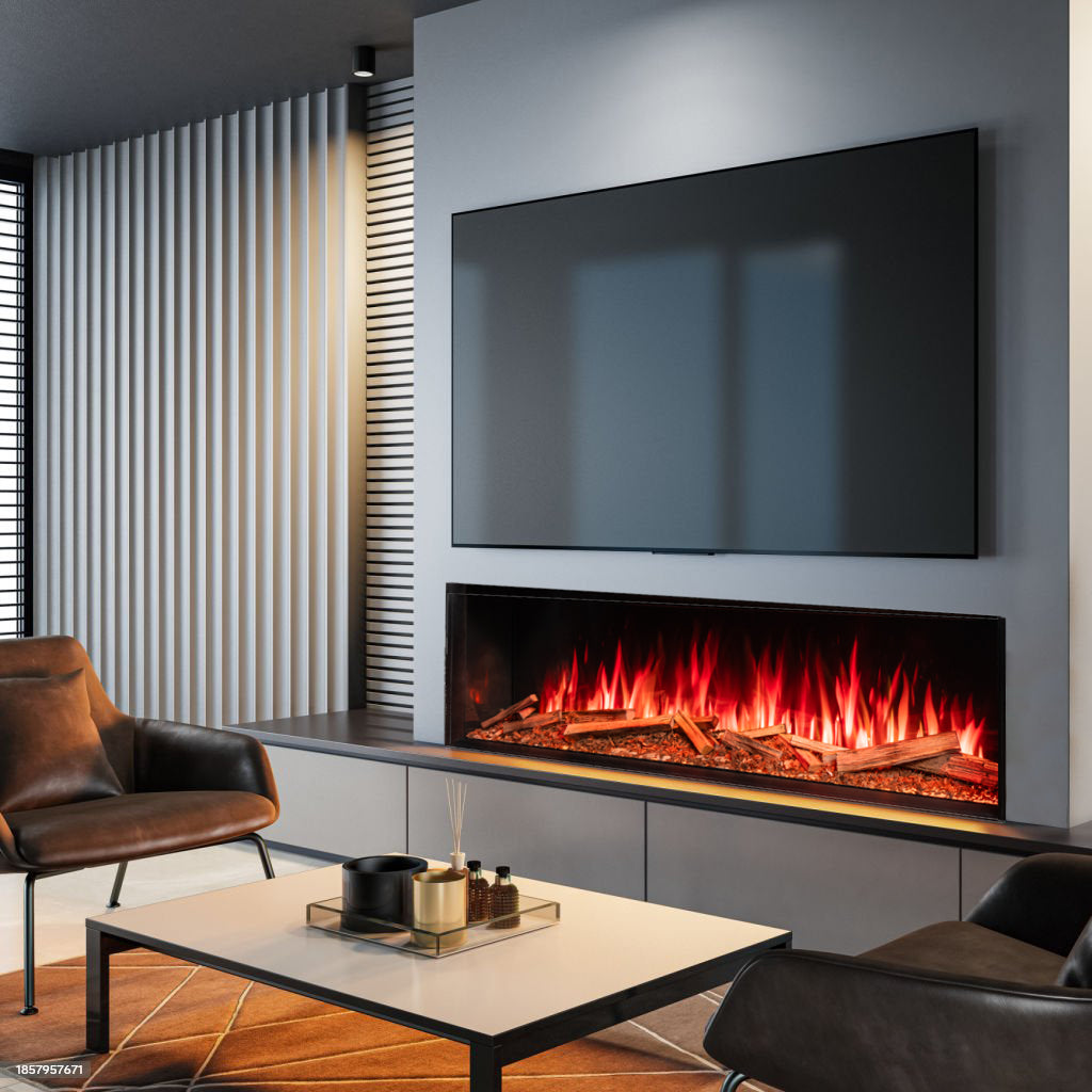 Ezee Glow Expanse 60" Built-In Media Wall Electric Fire